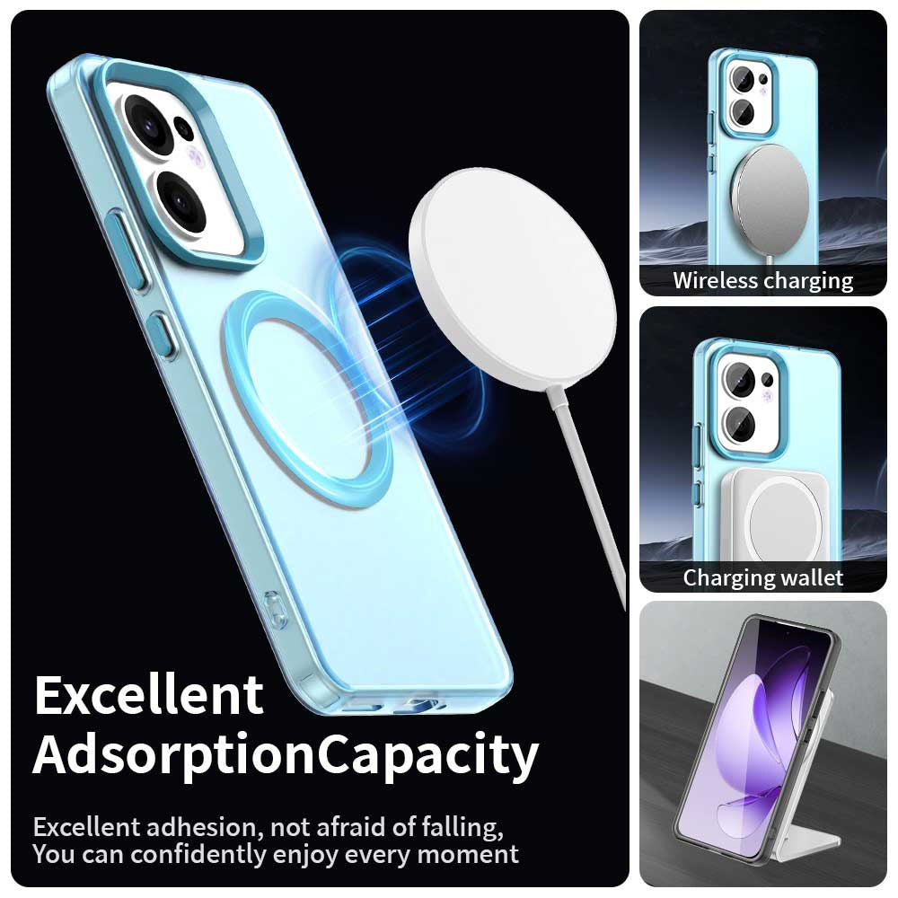 Coque MagSafe pour Oppo Reno13 FS 5G / Reno13 F 4G / Reno13 F, Techsuit, CandyCase, Bleue