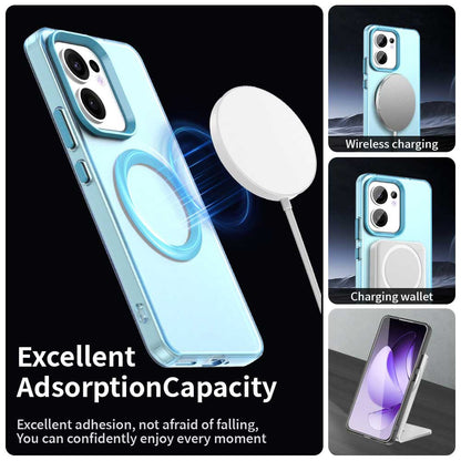 Coque MagSafe pour Oppo Reno13 FS 5G / Reno13 F 4G / Reno13 F, Techsuit, CandyCase, Bleue