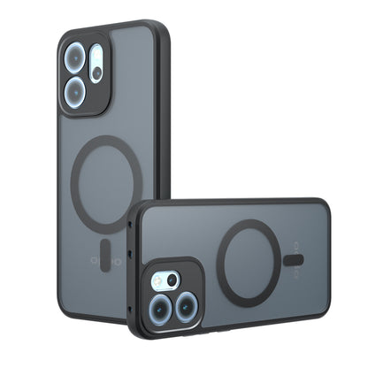 Coque MagSafe pour Oppo Reno14 FS 5G / Reno14 F, Techsuit, PureFrost, Noir Satiné