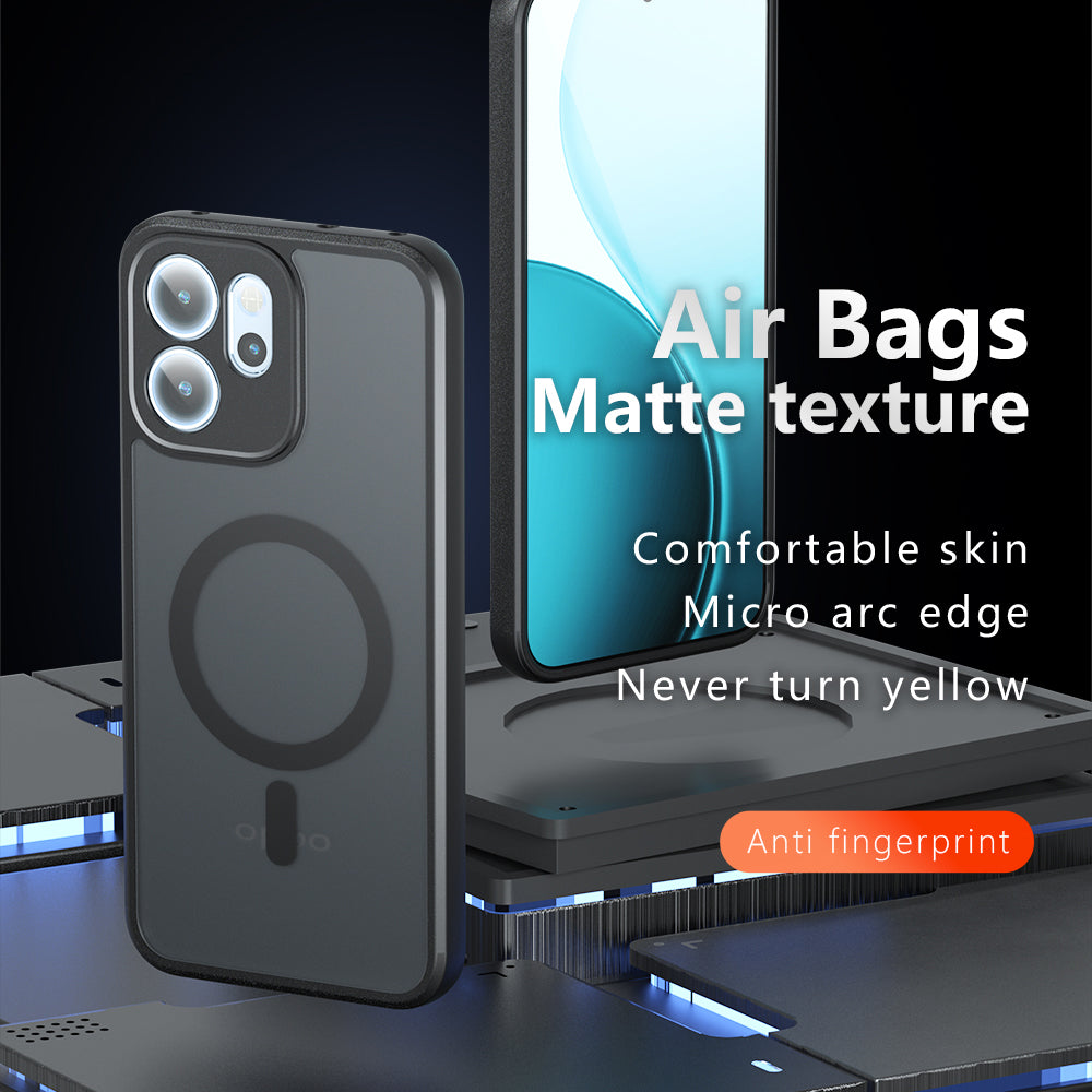 Coque MagSafe pour Oppo Reno14 FS 5G / Reno14 F, Techsuit, PureFrost, Noir Satiné
