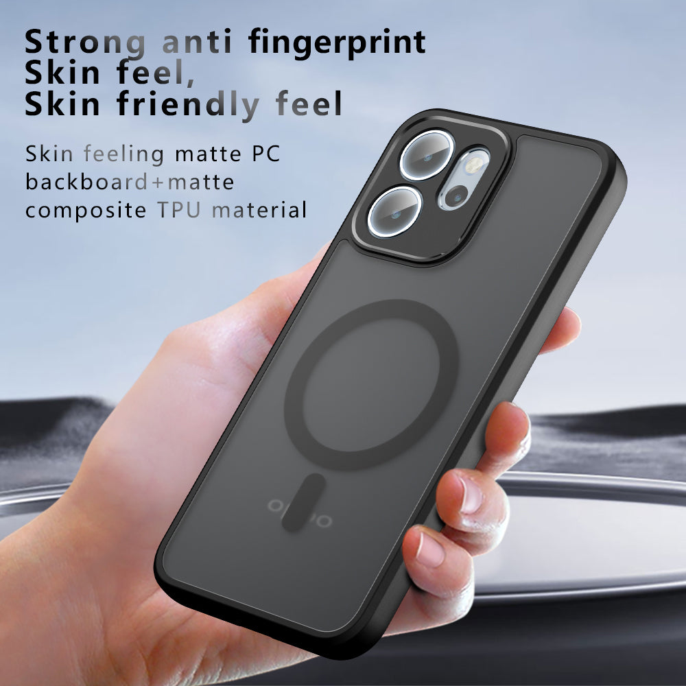 Coque MagSafe pour Oppo Reno14 FS 5G / Reno14 F, Techsuit, PureFrost, Noir Satiné
