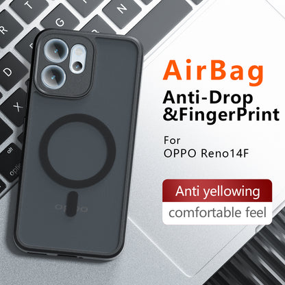 Coque MagSafe pour Oppo Reno14 FS 5G / Reno14 F, Techsuit, PureFrost, Noir Satiné