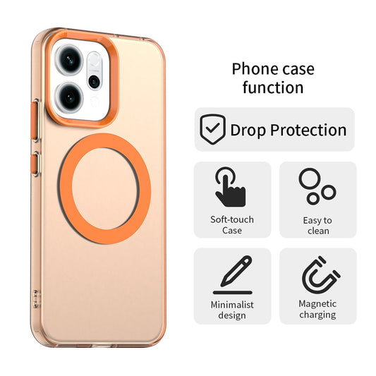 Coque MagSafe pour Oppo Reno16 F / Reno16 FS, Techsuit, CandyCase, Orange