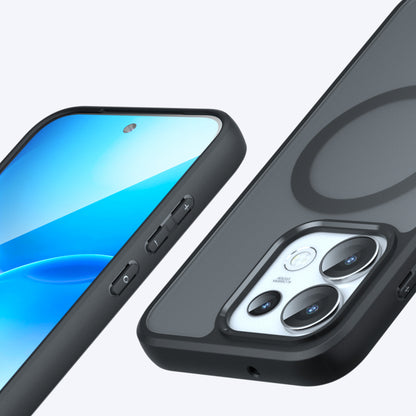 Coque MagSafe pour Oppo Reno16 Pro, Techsuit, PureFrost, Noir Satiné