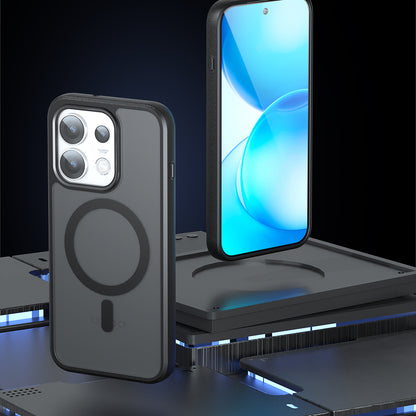 Coque MagSafe pour Oppo Reno16 Pro, Techsuit, PureFrost, Noir Satiné