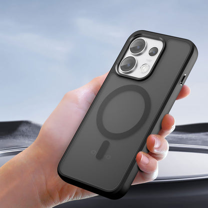 Coque MagSafe pour Oppo Reno16 Pro, Techsuit, PureFrost, Noir Satiné