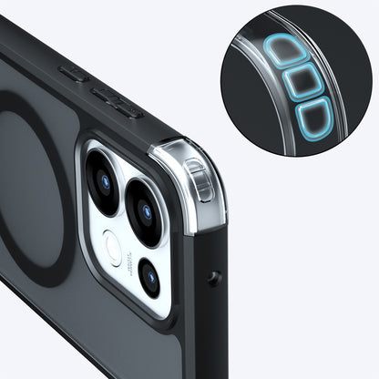 Coque MagSafe pour Oppo Reno16 Pro, Techsuit, PureFrost, Noir Satiné