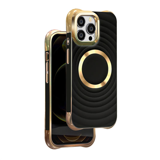 Coque MagSafe pour Samsung Galaxy S23 FE S711, OEM, Circle Glam, Noire