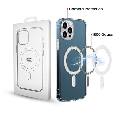 Coque MagSafe pour Samsung Galaxy A57 5G, OEM, 1800 Gauss, Transparente