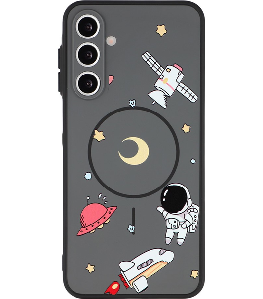 Coque MagSafe pour Samsung Galaxy A16 5G A166 / A16 4G A165, OEM, Astronaute Cartoon, Noire