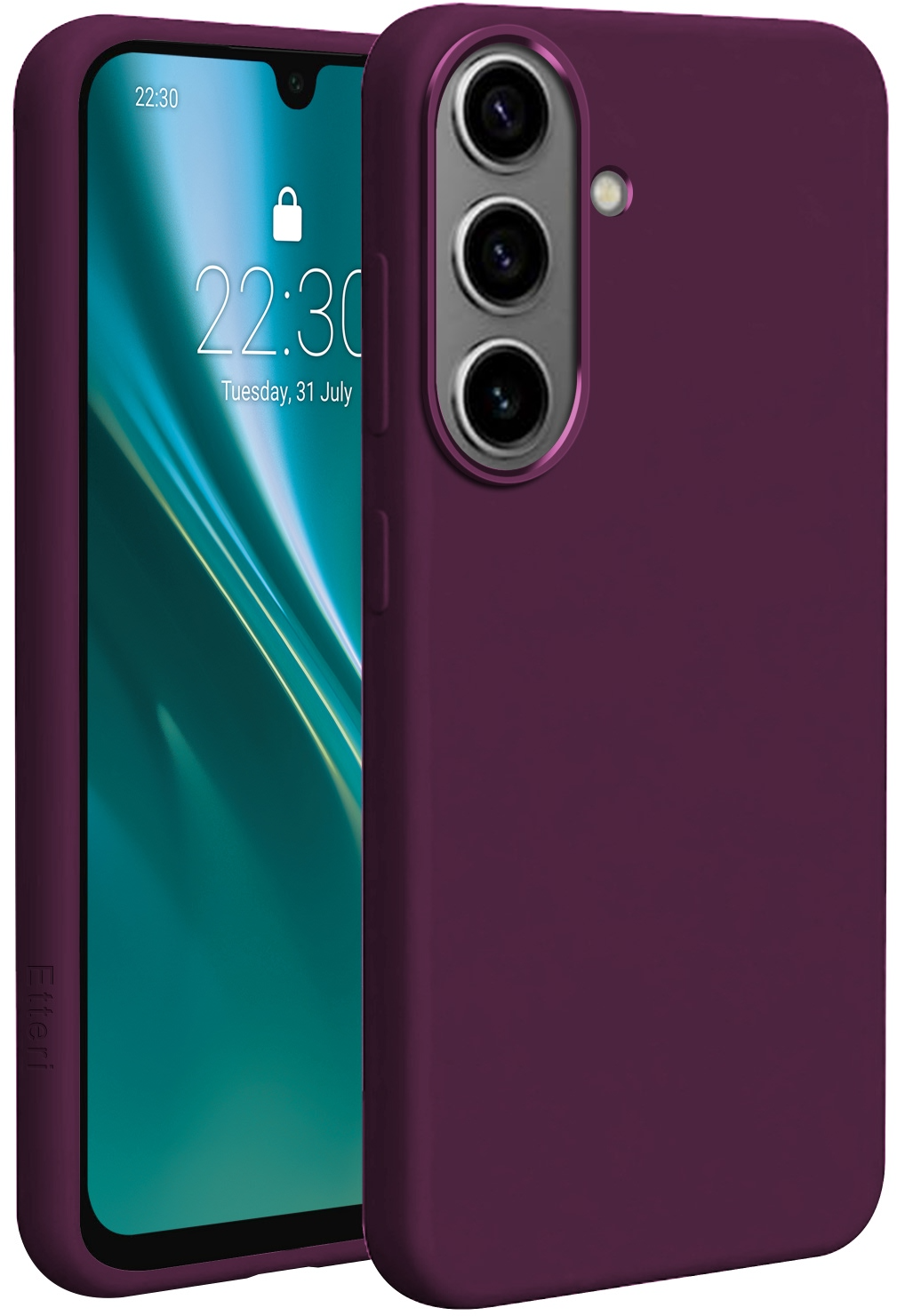 Coque MagSafe pour Samsung Galaxy A57 5G, Etteri, Silicone Mag, Bordeaux
