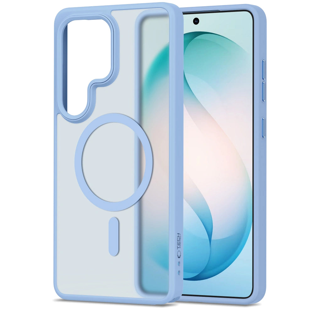 Coque MagSafe pour Samsung Galaxy S26 Ultra S948, Tech-Protect, Magmat, Bleu Mat