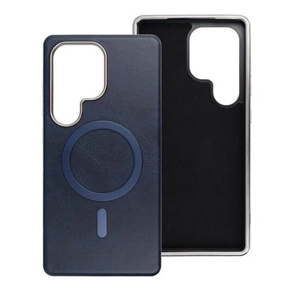 Coque MagSafe pour Samsung Galaxy A56 A566, OEM, Gentleman Mag, Bleu marine