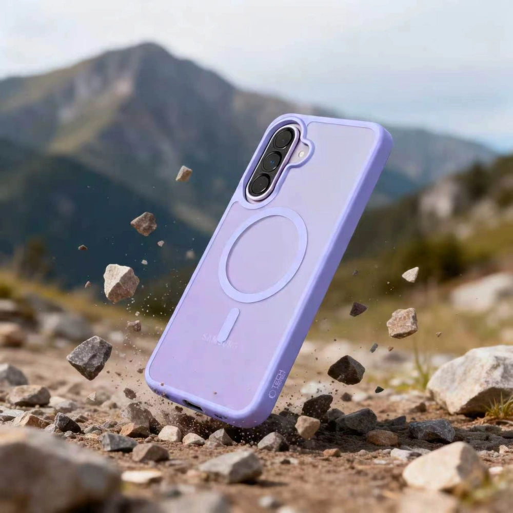 Coque MagSafe pour Samsung Galaxy A57 5G, Tech-Protect, Magmat, Violet Mat