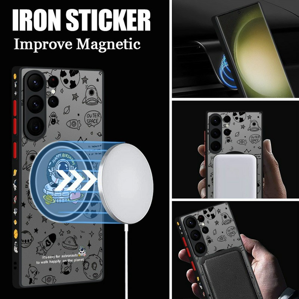 Coque MagSafe pour Samsung Galaxy S25 Ultra S938, OEM, Flight Astronaut, Multicolore