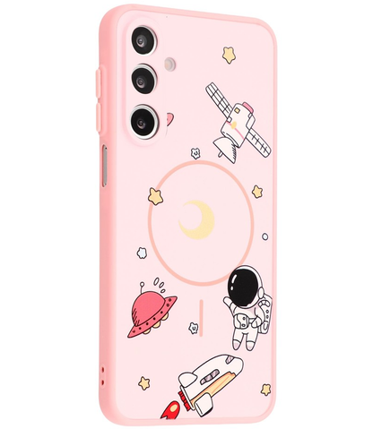 MagSafe Case for Samsung Galaxy S26 Ultra S948, OEM, Cartoon Astronaut, Pink