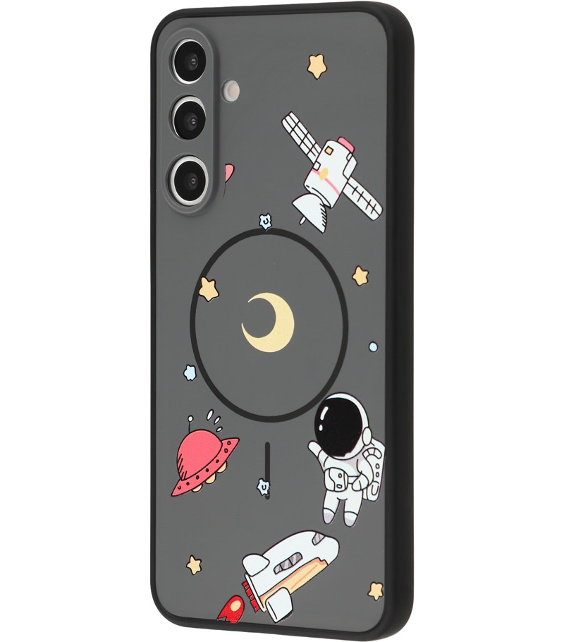 Coque MagSafe pour Samsung Galaxy S25 Ultra S938, OEM, Astronaute Cartoon, Noire