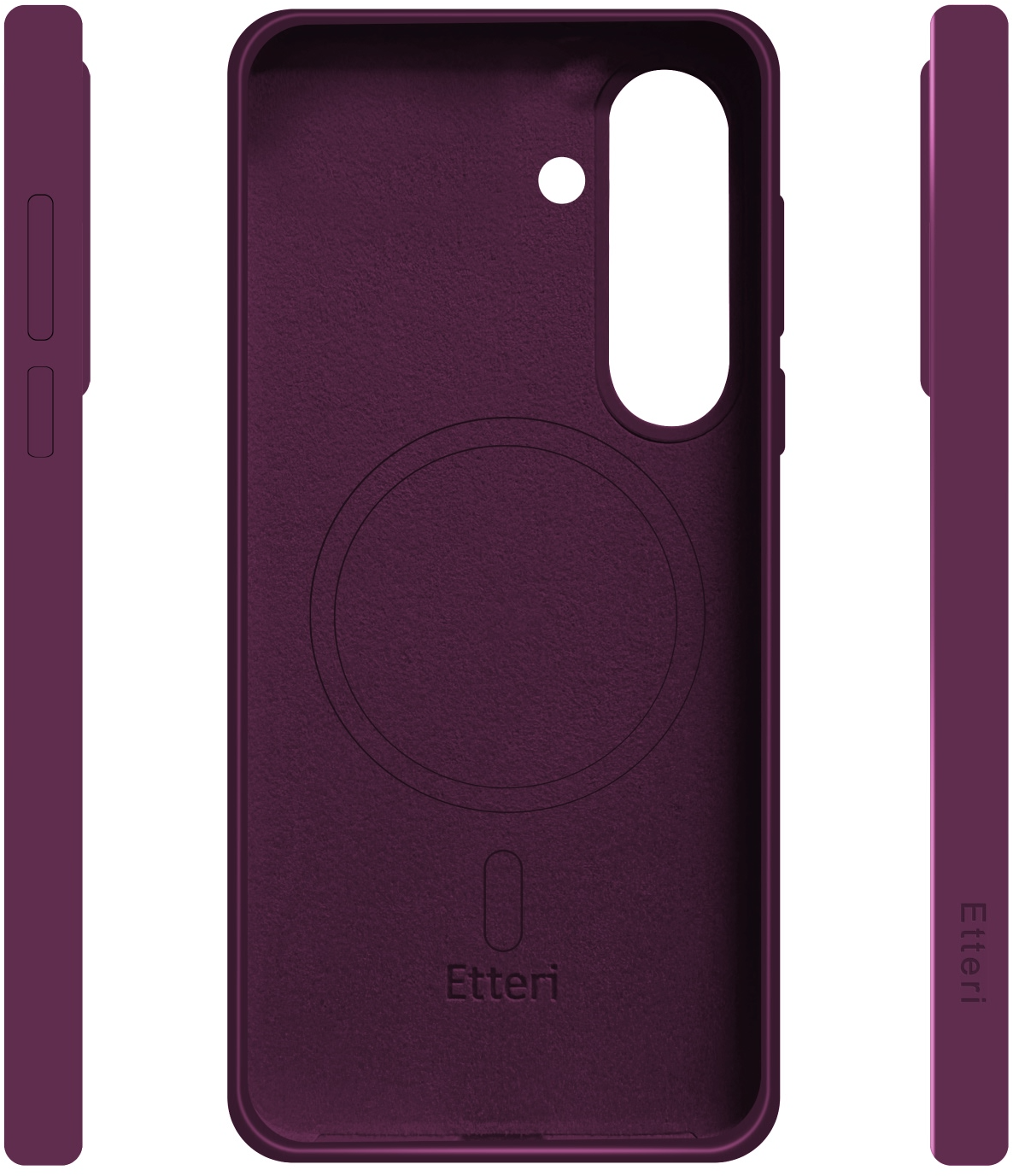 Coque MagSafe pour Samsung Galaxy A57 5G, Etteri, Silicone Mag, Bordeaux