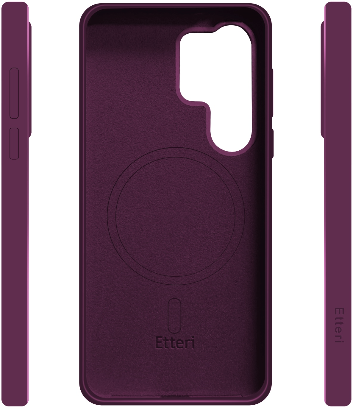 Coque MagSafe pour Samsung Galaxy S26 Ultra S948, Etteri, Silicone Mag, Bordeaux