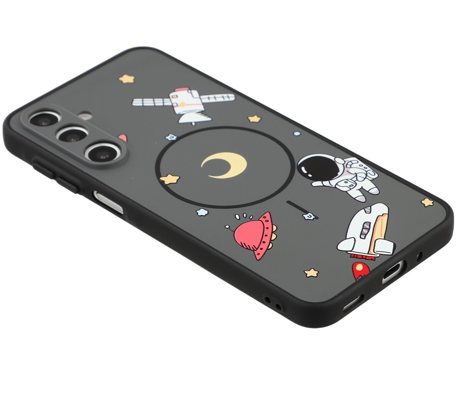 Coque MagSafe pour Samsung Galaxy A16 5G A166 / A16 4G A165, OEM, Astronaute Cartoon, Noire