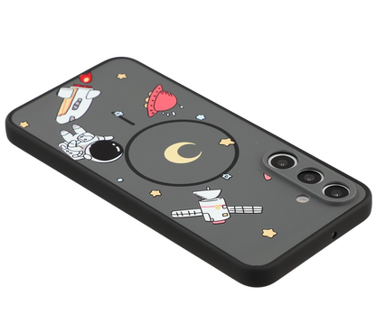 Coque MagSafe pour Samsung Galaxy A16 5G A166 / A16 4G A165, OEM, Astronaute Cartoon, Noire
