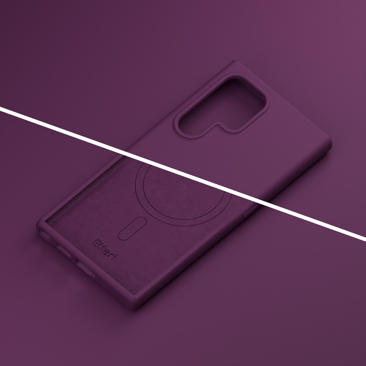Coque MagSafe pour Samsung Galaxy S26 Ultra S948, Etteri, Silicone Mag, Bordeaux