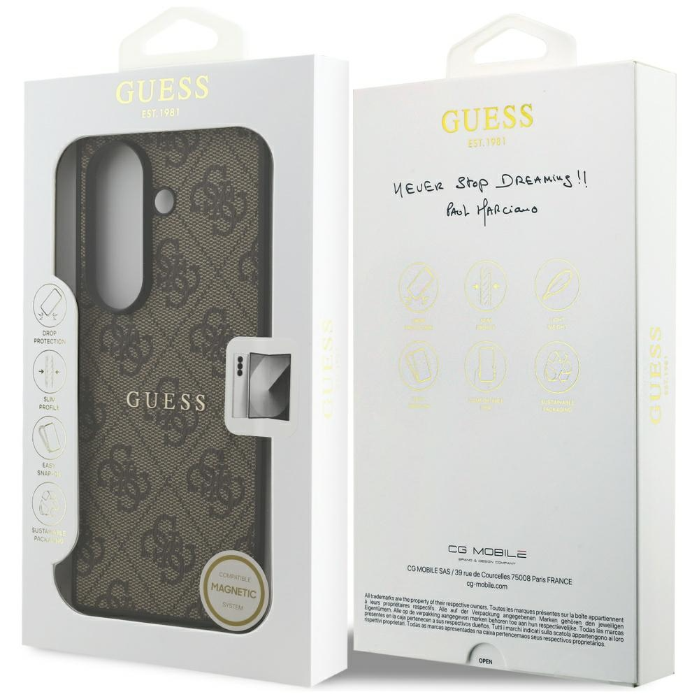 Coque MagSafe pour Samsung Galaxy Z Fold7 F966, Guess, 4G Classic, Marron, Reconditionnée