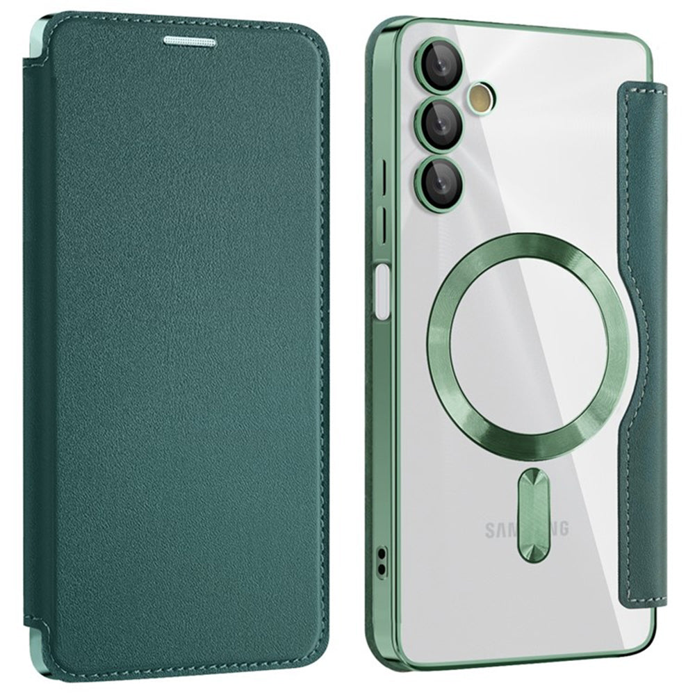 MagSafe Case for Samsung Galaxy A05s A057, Techsuit, SmartMag Book, Green