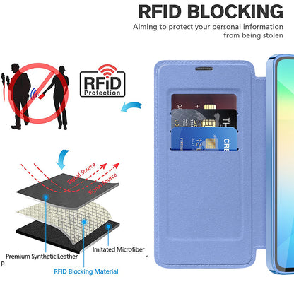 Coque MagSafe pour Samsung Galaxy A06 A065, Techsuit, SmartMag Book, Bleu