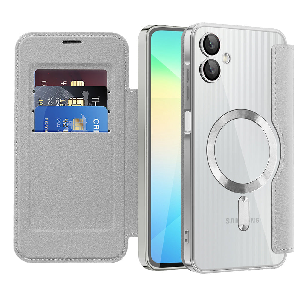 MagSafe Case for Samsung Galaxy A06 A065, Techsuit, SmartMag Book, Gray