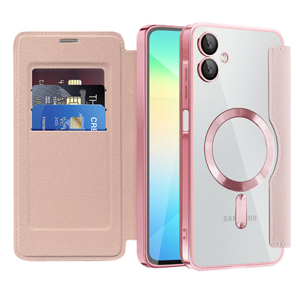 Coque MagSafe pour Samsung Galaxy A06 A065, Techsuit, SmartMag Book, Rose