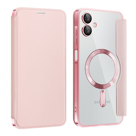 Coque MagSafe pour Samsung Galaxy A06 A065, Techsuit, SmartMag Book, Rose
