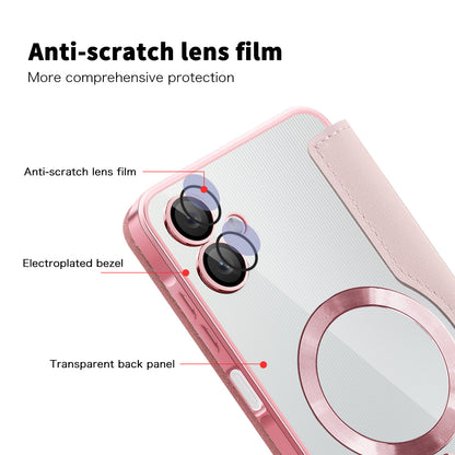 Coque MagSafe pour Samsung Galaxy A06 A065, Techsuit, SmartMag Book, Rose