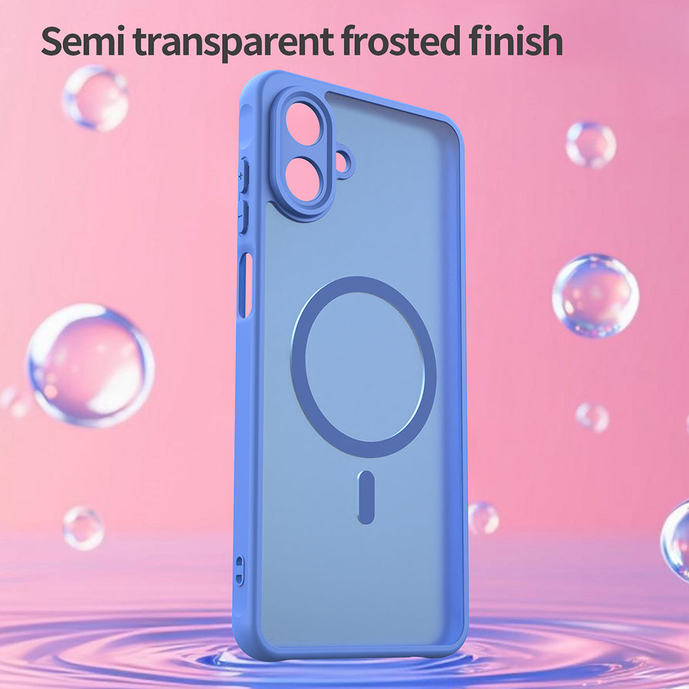 Coque MagSafe pour Samsung Galaxy A07 4G A075, Techsuit, HaloFrost II, Bleue