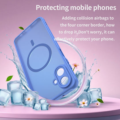 Coque MagSafe pour Samsung Galaxy A07 4G A075, Techsuit, HaloFrost II, Bleue