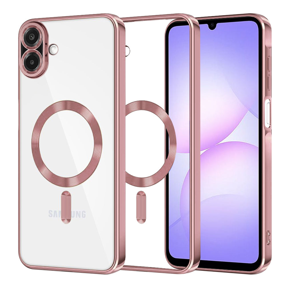 Coque MagSafe pour Samsung Galaxy A07 4G A075, Techsuit, Luxury Crystal, Rose