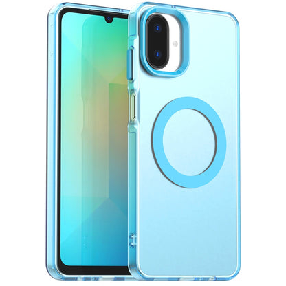 Coque MagSafe pour Samsung Galaxy A07 4G A075, Techsuit, CandyCase, Bleue