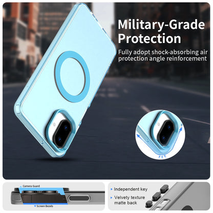 Coque MagSafe pour Samsung Galaxy A07 4G A075, Techsuit, CandyCase, Bleue