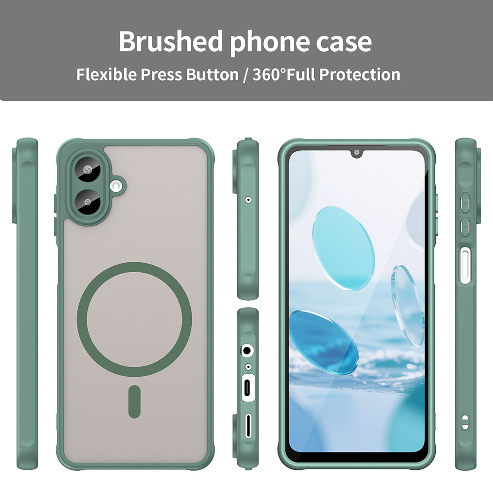 Coque MagSafe pour Samsung Galaxy A07 4G A075, Techsuit, HaloFrost II, Vert