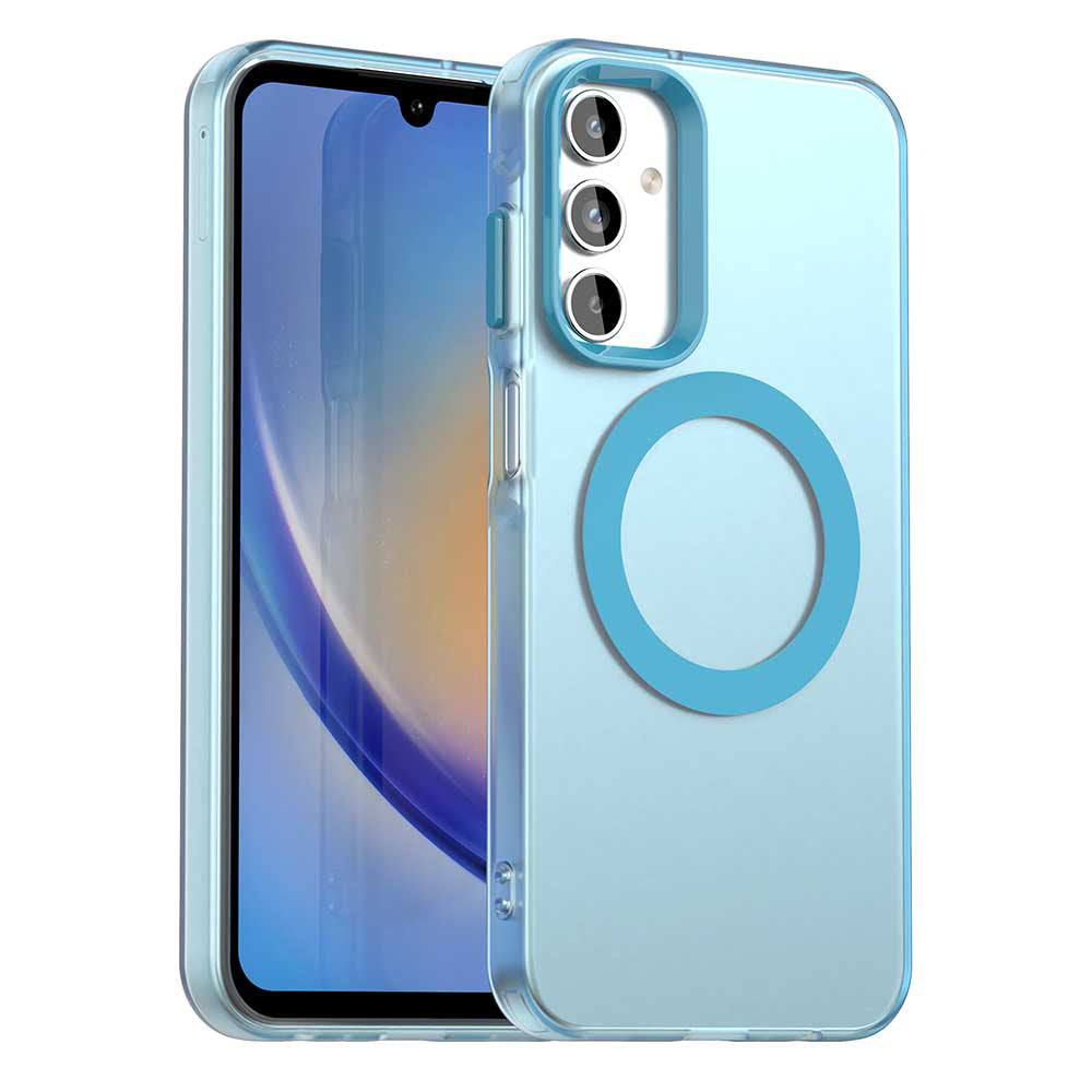 Coque MagSafe pour Samsung Galaxy A15 5G A156 / A15 A155, Techsuit, CandyCase, Bleue