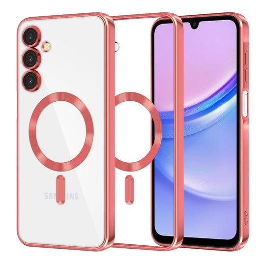 Coque MagSafe pour Samsung Galaxy A15 5G A156 / A15 A155, Techsuit, Luxury Crystal, Rouge