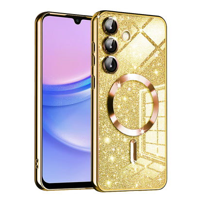 Coque MagSafe pour Samsung Galaxy A15 5G A156 / A15 A155, Techsuit, Luxury Glitter, Dorée