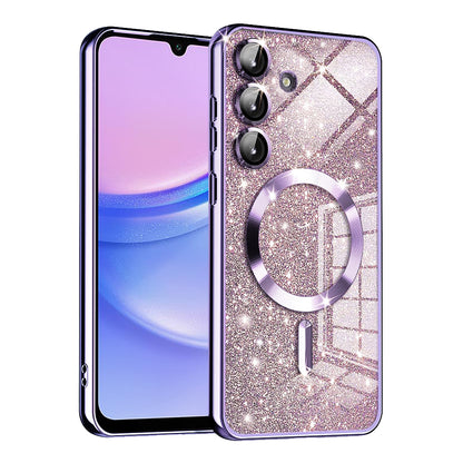 Coque MagSafe pour Samsung Galaxy A15 5G A156 / A15 A155, Techsuit, Luxury Glitter, Violet Clair