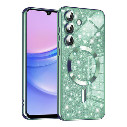 Coque MagSafe pour Samsung Galaxy A15 5G A156 / A15 A155, Techsuit, Luxury Glitter, Vert Clair