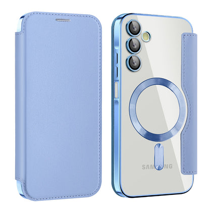 Coque MagSafe pour Samsung Galaxy A15 5G A156 / A15 A155, Techsuit, SmartMag Book, Bleu