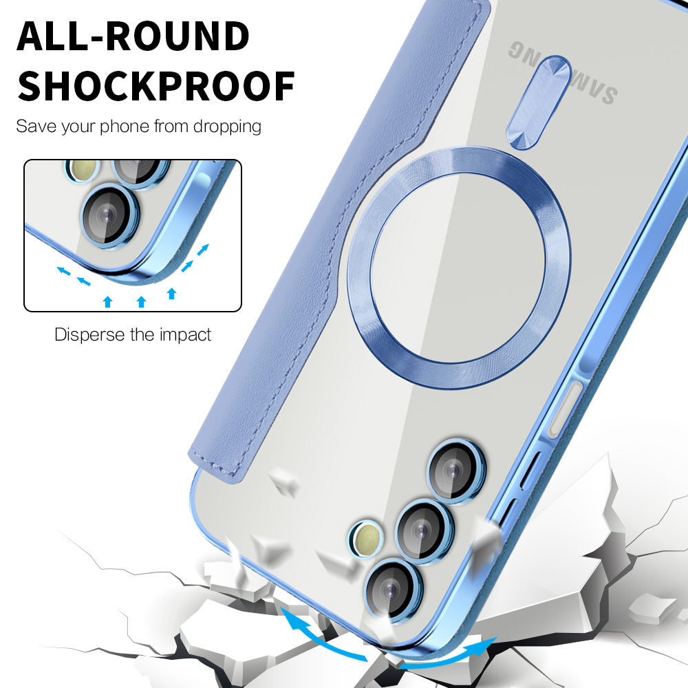 Coque MagSafe pour Samsung Galaxy A15 5G A156 / A15 A155, Techsuit, SmartMag Book, Bleu