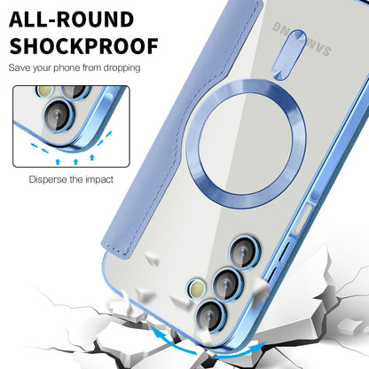 Coque MagSafe pour Samsung Galaxy A15 5G A156 / A15 A155, Techsuit, SmartMag Book, Bleu