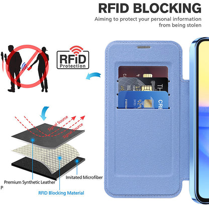 Coque MagSafe pour Samsung Galaxy A15 5G A156 / A15 A155, Techsuit, SmartMag Book, Bleu