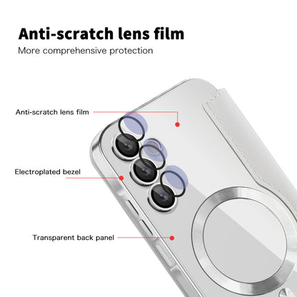 Coque MagSafe pour Samsung Galaxy A15 5G A156 / A15 A155, Techsuit, SmartMag Book, Gris