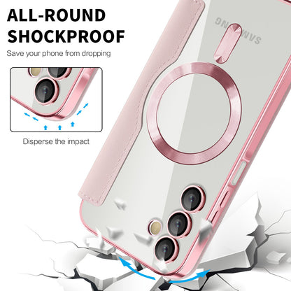 Coque MagSafe pour Samsung Galaxy A15 5G A156 / A15 A155, Techsuit, SmartMag Book, Rose